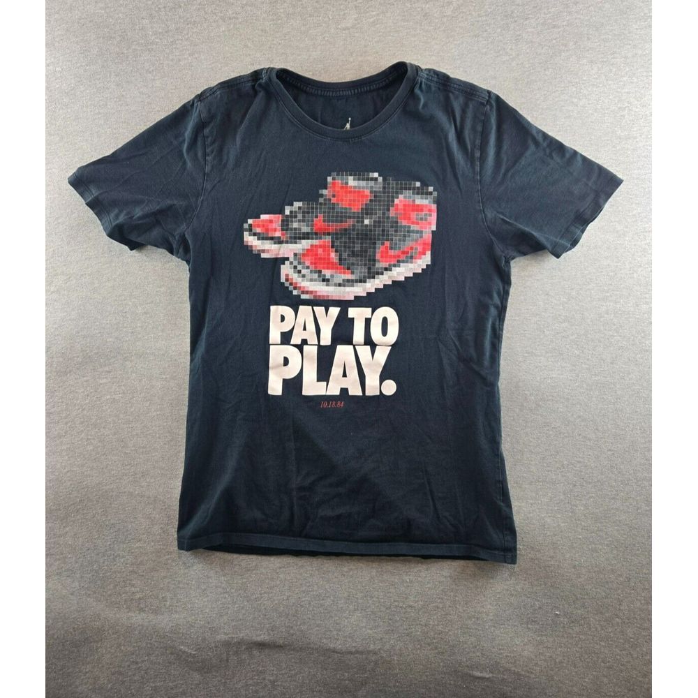 Nike Jordan Men's Brand Pay to Play Retro‎ Basketball T-shirt 842249-010 Black L